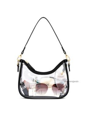 Clear PVC Hobo Shoulder Bag Crossbody Purse Stadium Concert